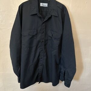 Vintage Roebucks 2XL Black‎ Work Shirt Men's